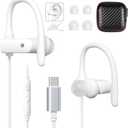 USB C Headphones Wired Earbuds for Apple/Android Anti Drop Over Ear Earhook Gym Sport Running Type C Earphones for iPhone 17 17e Air 16 15 16e for Samsung/Galaxy S26 S25 S24 for Google/Pixel 10 White