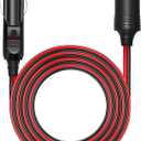 Chanzon 12V/24V Car Cigarette Lighter Extension Cord - 6Ft UL 16AWG Cable with 15A Fuse - Heavy Duty Auto DC Power Plug Connector for Tire Inflators, Cleaners & Adapter - Male to Female Socket