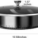 316L Stainless Steel 7QT Saute Pan Hexagon Nonstick Wok with Lid, Two Handle to Hold, PFOA Free, Dishwasher Oven Safe (12.5 inches,7QT)