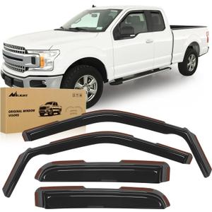 Nilight in Channel Rain Guards for Ford F150 Raptor 2015-2020 Super Cab, F250 F350 F450 F550 Super Duty 2017 2018 2019 2020 2021 2022 2023 Super Cab Window Deflectors, Vent Window Visors-4PCS
