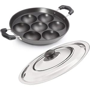 Satre Online and Marketing Very Small Size Heavy Induction Base Appam Pan 7 Cavity