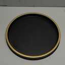 Silicone Bathroom Tray Round Vanity Tray Decorative Soap Holder Kitchen Countertop Organizer Coffee Table Decor for Candle, Perfume, Plant, 10 Inch, Black