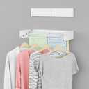 Laundry Drying Rack - Collapsible Wall Mounted Rack, 23.6" Wide, 11.2 Linear Ft, 4 Aluminum Rods, 60 lb Capacity (White)