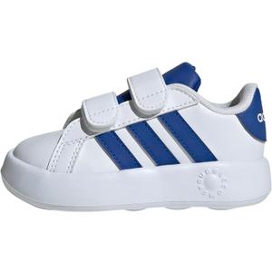 adidas Baby Grand Court 2.0 Shoe (7.5 Toddler, White/Team Royal Blue/Black)