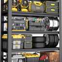 ErgoNova Garage Shelving 1800LBS Heavy Duty Shelving Units and Storage Shelves Adjustable 3 Tier Metal Shelving for Kitchen,Utility Room and Basement, 24" D x 47.24" W x 51.2" H, Black