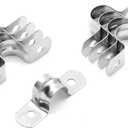 30Pcs 1/2 Inch Stainless Steel Conduit Clamps, Two Hole Strap U Bracket Rigid Pipe Strap Metal U Clamp Conduit Strap Tension Clips U-tube Clamp Heavy Duty
