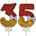 35th 53rd Birthday Candles, Red 53 35 Year Old Number Birthday Candles, Happy Birthday Party Cake Topper Decoration Gifts for Women Men