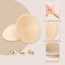 URSMART Round Bra Inserts Pads, Removable and Washable Bra Cups Inserts for Bikinis Top Swimsuit Sport Bra (Beige)
