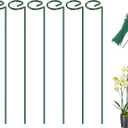 Breeze Touch 6 Pack Plant Stakes, 16 Inch Plant Support Stakes with 15 Twist Ties, Plant Sticks Support, Flower Stakes for Plants Peony, Tomato Seedling, Marigold, Amaryllis, Sapling, Coreopsis