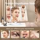 HUONUL Makeup Mirror, Gifts for Mom Mothers Day, Vanity Mirror with Lights, 2X/3X/10X Magnification, Touch Control, Trifold, Dual Power Supply, Birthday Gifts for Women, Girls, Dorm Room Essentials