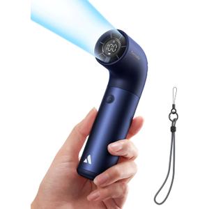 2 x Aecooly Portable Handheld Fan, Powerful Turbo Air Tube Fan, 19000 RPM High Speed Aero Pro, 15H Max Cooling Time, 6 Speeds Aluminum Case, Mini Pocket Design, for Travel Beach Outdoor Activities -Blue