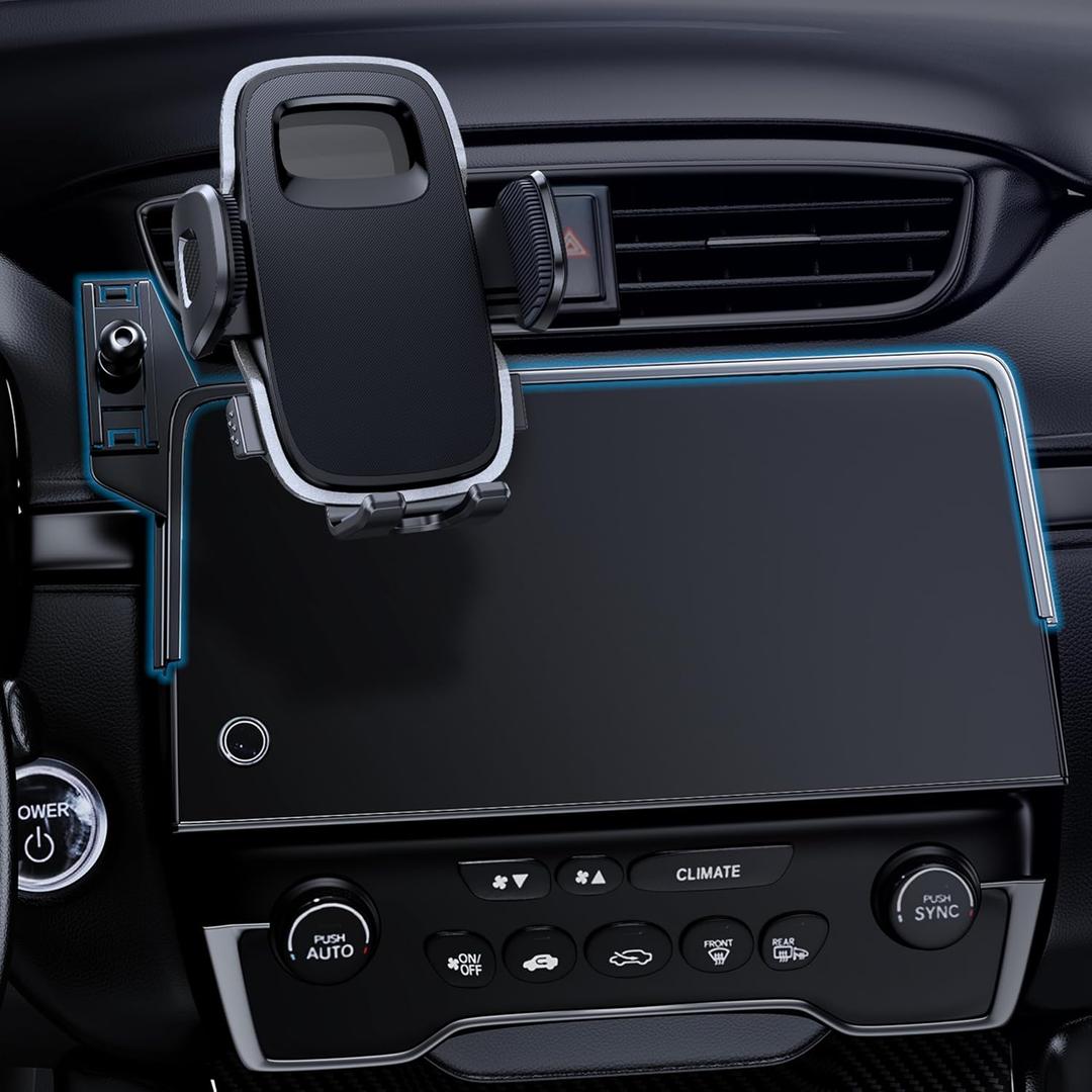 ELOHEI Car Phone Holder for Honda CR-V 2017-2022 Accessories, 7/5" Screen Phone Mount with Fixed Storage Tray and 360 Rotation Smart Phone Mount Kit