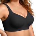 OEAK Womens Wireless Jelly Bra Plus Size Supportive Seamless Bras Full Coverage Push Up Comfortable No Underwire Tshirt Bras, Size 3XL