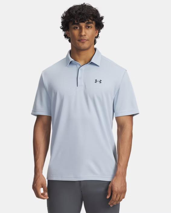 Under Armour Men's Tech Golf Polo (Large Tall, Blue)