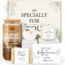 Employee Appreciation Gifts Box Thank You Appreciation Gift Set for Coworkers, Employees, Teachers Staff & Nurses, 5-Piece Gratitude Spa & 16oz Inspirational Glass Cup Gift Basket, Employee appreciation gifts