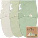 3-Pack Organic Swaddles for Newborns, Baby Sleep Sacks 0-3 Months - Baby Swaddle Wrap, Newborn Wearable Blanket, Infant Sleep Sack for Girls, Boys, Soft & Snug, Large Hook & Loop Closure (Willow) (One Size)