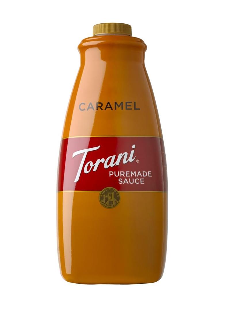 Torani Puremade Sauce, Caramel Flavor, Gluten Free, 64 Fl. Oz. 1.89 L (EXP 09/22/26)