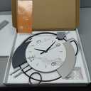 Wall Clock, Silent Non-Ticking Quality Quartz Battery Operated with Pendulum, Large Wall Clock for Living Room Kitchen Home Bathroom Bedroom Wall Decor, 13x21.65inch(Black)