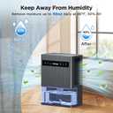 Dehumidifier, 106 OZ Water Tank Dehumidifiers for Home, 1000 sq.ft Quiet Dehumidifier for Basement Bathroom Bedroom RV with Auto Shut Off, Timer, Sleep Mode, 7 Color Light, Grey