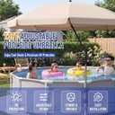Cinnvoice 7.5ft Above Ground Pool Umbrella with Clamp, Outdoor Pool Sunshade for Oval Rectangular Swimming Pools, UPF 50+ UV Protection, Adjustable Poolside Umbrella for Patio Outdoors(Beige)
