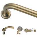 Antique Bronze Curtain Rods for Windows 28 to 48",1 Inch Disc Wrap Around Curtain Rod with Aluminum Finials and Brackets,No Screw Disassembly Adjustable Blackout Curved Room Darkening Curtain Rod