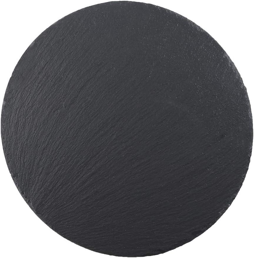 Round Slate Cheese Board Black Platter Tray Cutting Board 12 * 12IN