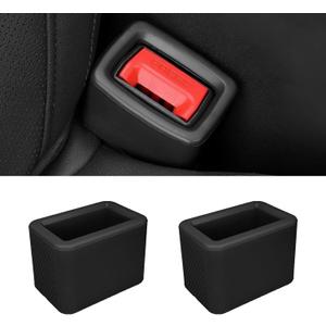 Pvotawp 2PCS Seatbelt Extender for Booster Seat, Silicone Rear Seat Belt Buckle Holder Makes Seatbelt Buckle Booster for Easy Access, Accessory Drive Belt for Kids to Keep Belt Buckle Uprigh（Black）