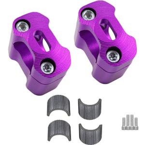 Universal Motorcycle 1-1/8"(28mm) 7/8" (22mm) CNC Aluminum Handlebar Handle Risers Adjustable Fat Bar Mount Clamps For EXC KLX KXF YZF CRF XR SX SXF YZ Motorbike Dirt Pit Bike (purple)