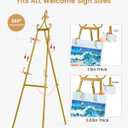 53.9" Gold Easel Stand for Sign, Heavy Duty Metal Display Easel with Storage Bag, Adjustable Art Easel for Wedding Sign, Welcome Sign, Picture