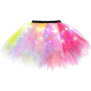 EVILD Girls Light Up Tutu Skirt Neon Rainbow Tutu Skirts