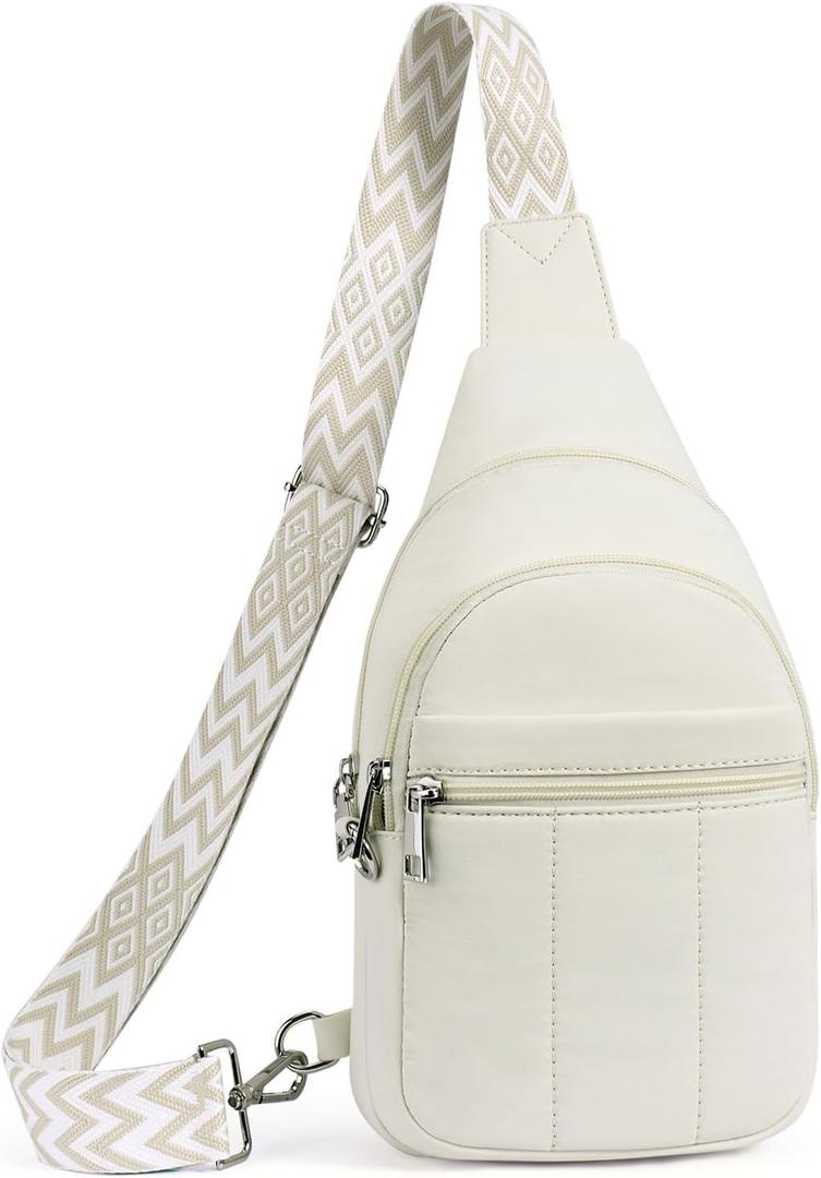 Small Sling Bag for Women, Puffer Crossbody Bag Anti Theft Travel RFID Purses Fanny Packs for Travel Hiking
