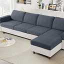 Ruaozz Couch Cushion Covers for Sectional Sofa Stretch Seat Cushion Covers Washable Sofa Slipcovers for L Shaped Soft Furniture Protector Pet Friendly (2 PC Armrest Cover, Grey)