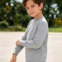 Boys' Basic 100% Polyester Crewneck Sweatshirt - Machine Washable, Soft | Sports & Daily Casual Wear for School Boys (7 Years) Grey