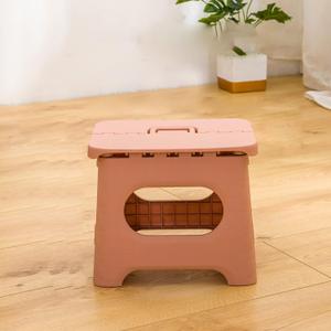 Handy Laundry Folding Step Stool - The Lightweight Step Stool is Sturdy Enough to Support Adults and Safe Enough for Kids. Opens Easy with One Flip. Great for Kitchen, Bathroom or Bedroom. (Pink) (9-Inch)
