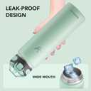 Enerbone 32 oz Insulated Water Bottle, Stainless Steel Bottle with Carrying Strap, Double-Wall Vacuum Insulation Design, Leakproof Sports Bottle with Straw, Keep Drinks Cold or Hot for Hours (Oasis)