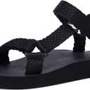 Women's Original Sport Sandals Hiking Sandals with Arch Support Yoga Mat Insole Light Weight Outdoor Water Shoes (6, Black)