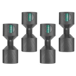1-1/8" Two Hole Pins Built-in Level 6061 Aluminum 2 Hole Flange Alignment Pin with Anodized Oxide Black Finish 4Pcs