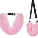 XIHIRCD Travel Pillow Stuffable with Clothes, Soft Travel Pillow Transformable Neck Pillow Expandable Cloth Carry on Pillow for Traveling Car Home Office Flight (Pink)