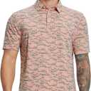 Mens Golf Shirts Short Sleeve Moisture Wicking Dry Fit Print Performance Athletic Casual Golf Polo Shirts for Men (XL)