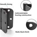 Haidms 8 Pack Matte Black Door Hinges No Squeak 3.5 Inch Interior Door Hinges Rounded with 5/8" Radius Corner Removable Pin
