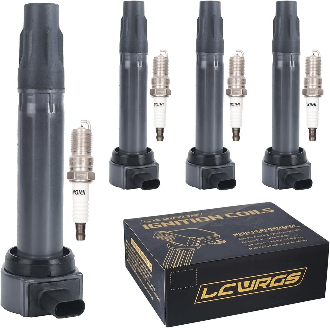 Set of 4 Ignition Coil Pack Iridium Spark Plugs Fits for 2007 2008 2009 2010 2011 2012 2013 2014 2015 2016 Jeep Patriot Compass MK Dodge Avenger Caliber Journey Chrysler Sebring 200 2.4 2.0 L4