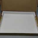 17" x 12" Wood Serving Tray with Gold Polished Metal Handles, Home Decorative Wooden Rectangle Ottoman Leather Decor Platter Bathroom Vanity Tray for All Occasions White