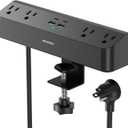 Desk Clamp Power Strip with PD30W USB-C, HANYCONY 5Ft Extension Cord, Desk Edge Mount Charging Station, Surge Protector with 4 Outlets 4 USB Ports(2 USB C), Home Office Gaming Accessories Essentials