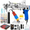 Vehipa Rug Tufting Gun with Carpet Trimmer Kit - 2 in 1 Cut Loop Pile Tufting Gun with Tufting Shears, Tufting Cloth, Yarn, Brushes, Scrapers for DIY Rug Making (Cerulean)