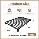 ROIL 4 inch Full Size Bed Frame with Round Corner Legs Mattress Retainers 3500LBS Heavy Duty Steel Slats No Box Spring Needed Platform Noise-Free Easy Assembly
