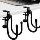 2/PK Portable Desk Mount Hanger, Strong Table Hanger Hooks for Backpack, Hard hat, Cords,Bags,Mug,Towels, Shoes, Toys, Umbrella, Cap,Headphone,Purse,Handbag,etc for Table Desk, Under Counter