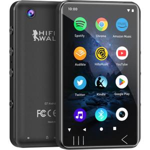 HIFI WALKER G7 Android 13 MP3 Player with Bluetooth & WiFi, 3GB RAM, 144GB Total Storage, 4 Touchscreen MP3 MP4 Music Player with Speaker, Camera & Parental Control Settings (Black, 144GB)