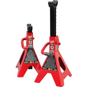 BIG RED T42202 Torin Steel Jack Stands: 2 Ton (4,000 lb) Capacity, Red, 1 Pair