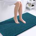 OLANLY Bathroom Rugs 44x24, Extra Soft Absorbent Chenille Bath Rugs, Rubber Backing Quick Dry, Machine Washable Bath Mats for Bathroom Floor, Tub and Shower, Home Decor Accessories, Peacock Blue