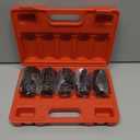 5PCS 1/2-Inch Drive Deep Spindle Axle Nut Impact Socket Set, 12 Point Metric, CR-MO, 30mm 32mm 34mm 35mm 36mm